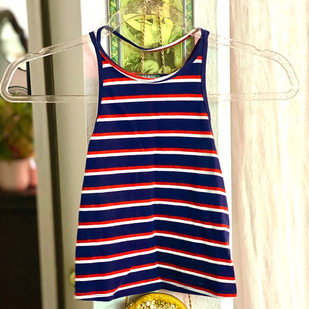 striped halter crop top